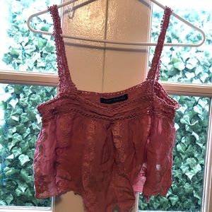 Sheer boho Zara embroidered Bralette/Crop top